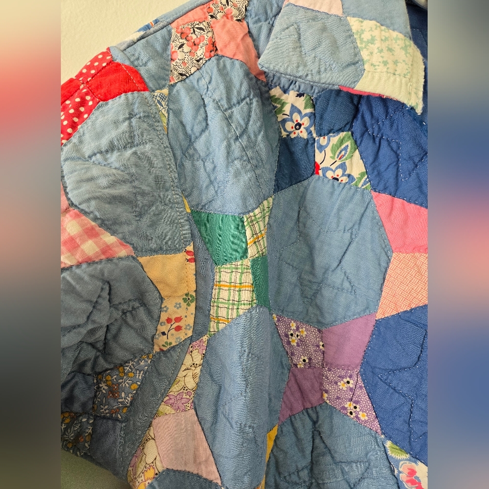 NWOT Vintage Quilt Coat Upcycled Patchwork Quilted Jacket - Picture 6 of 7